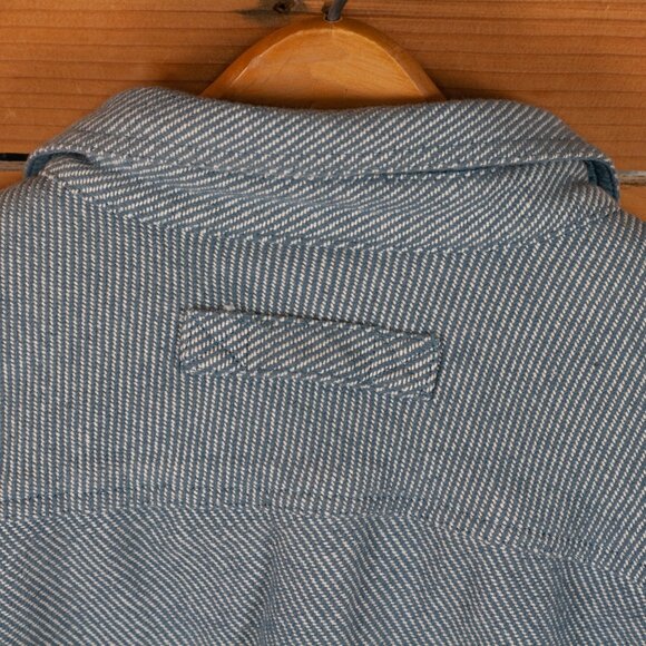 Vintage Railroad Stripe Style Button-up Denim Work Shirt - Men's XL / 2XL - Picture 9 of 9